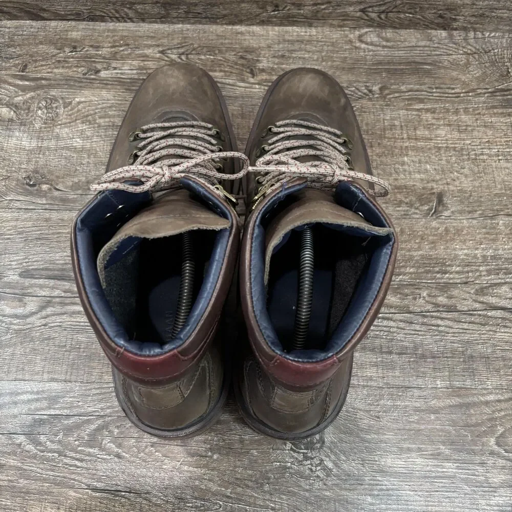 Cole Haan Cranston Hiker Boots Men's 12 Brown Leather Ankle Hiking Rugged